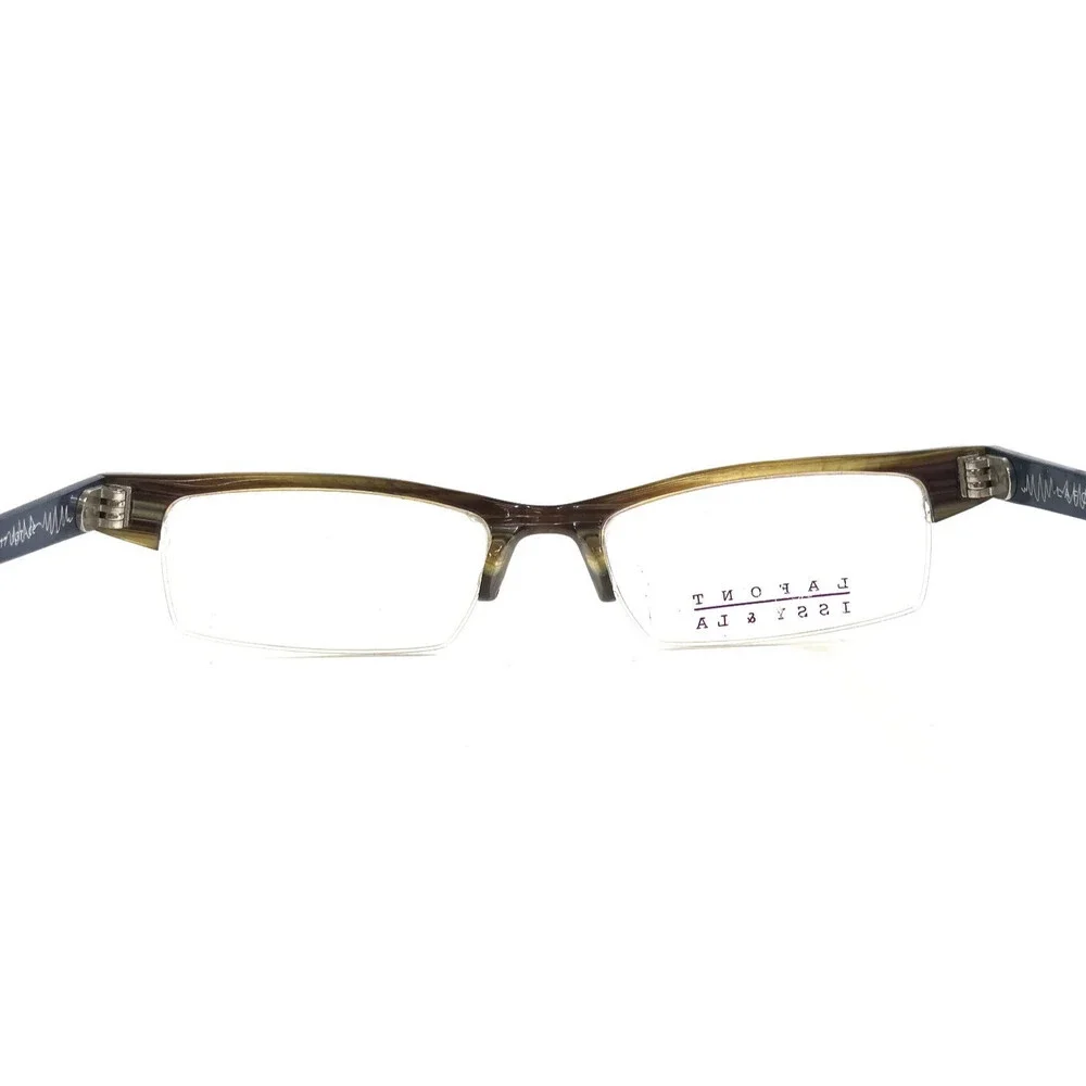 Lafont Issy & La Eyeglasses Frames SESAME 046 Striped Brown Blue Alum 51-17-137